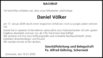 Anzeige von Daniel Völker von MGO
