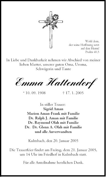 Anzeige von Emma Hattendorf von MGO