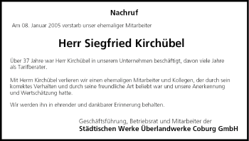 Anzeige von Siegfried Kirchübel von MGO