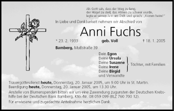 Anzeige von Anni Fuchs von MGO