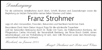 Anzeige von Franz Strohmer von MGO