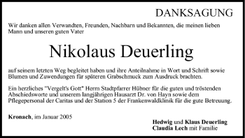 Anzeige von Nikolaus Deuerling von MGO