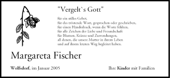 Anzeige von Margareta Fischer von MGO
