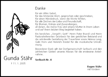 Anzeige von Gunda Stähr von MGO