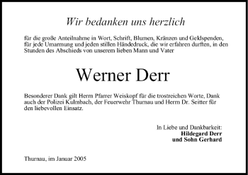 Anzeige von Werner Derr von MGO