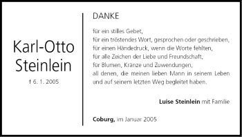 Anzeige von Karl-Otto Steinlein von MGO