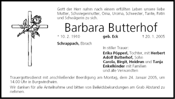 Anzeige von Barbara Butterhof von MGO