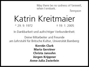 Anzeige von Katrin Kreitmaier von MGO