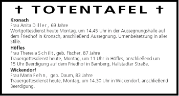Anzeige von Totentafel vom 24.01.2005 von MGO