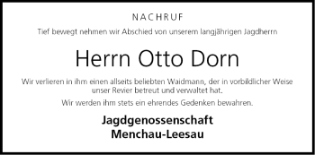 Anzeige von Otto Dorn von MGO