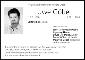 Anzeige von Uwe Göbel von MGO