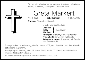 Anzeige von Greta Markert von MGO