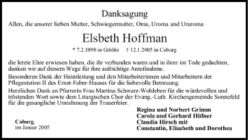 Anzeige von Elisabeth Hoffmann von MGO