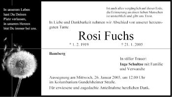 Anzeige von Rosi Fuchs von MGO