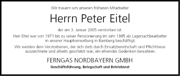 Anzeige von Peter Eitel von MGO