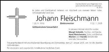 Anzeige von Johann Fleischmann von MGO