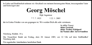 Anzeige von Georg Möschel von MGO
