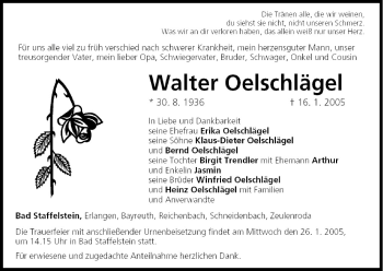 Anzeige von Walter Oelschlägel von MGO