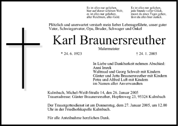 Anzeige von Karl Braunersreuther von MGO