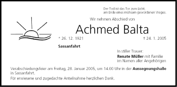 Anzeige von Achmed Balta von MGO