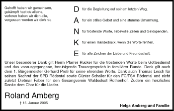 Anzeige von Roland Amberg von MGO