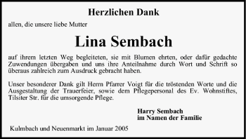 Anzeige von Lina Sembach von MGO