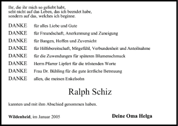 Anzeige von Ralph Schiz von MGO