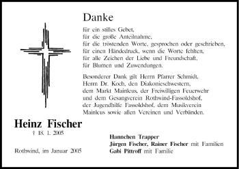Anzeige von Heinz Fischer von MGO