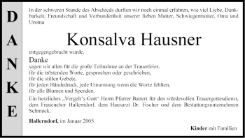 Anzeige von Konsalva Hausner von MGO