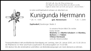 Anzeige von Kunigunda Herrmann von MGO