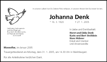 Anzeige von Johanna Denk von MGO