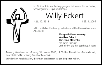 Anzeige von WiIIy Eckert von MGO