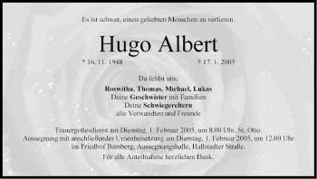 Anzeige von Hugo Albert von MGO