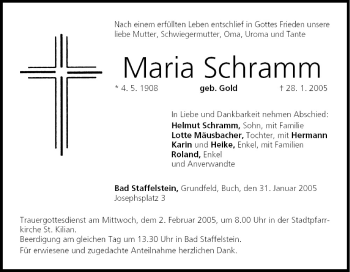 Anzeige von Maria Schramm von MGO