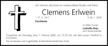 Anzeige von Clemens Erlwein von MGO