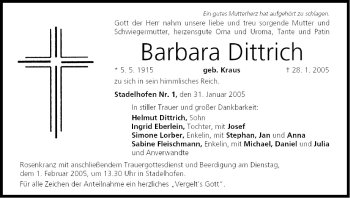 Anzeige von Barbara Dittrich von MGO