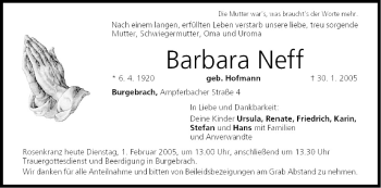 Anzeige von Barbara Neff von MGO