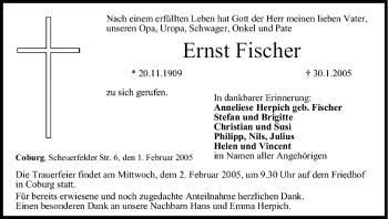 Anzeige von Ernst Fischer von MGO