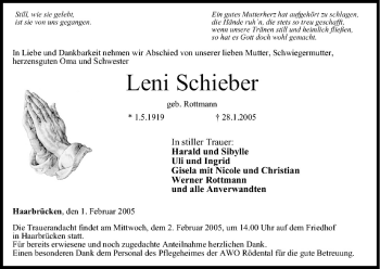 Anzeige von Leni Schieber von MGO