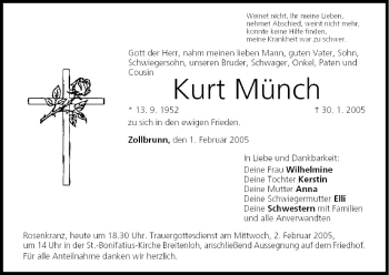 Anzeige von Kurt Münch von MGO