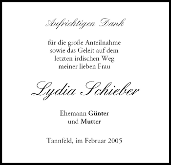 Anzeige von Lydia Schieber von MGO