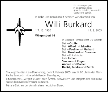 Anzeige von Willi Burkard von MGO