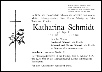 Anzeige von Katharina Schmidt von MGO