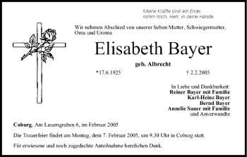 Anzeige von Elisabeth Bayer von MGO