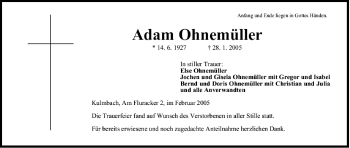Anzeige von Adam Ohnemüller von MGO