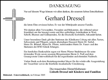 Anzeige von Gerhard Dressel von MGO
