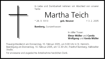 Anzeige von Martha Teich von MGO
