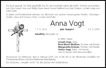 Anzeige von Anna Vogt von MGO