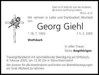 Anzeige von Georg Giehl von MGO