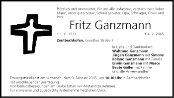 Anzeige von Fritz Ganzmann von MGO